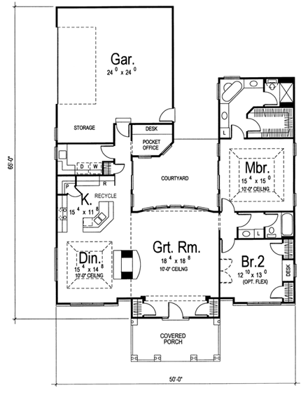House Plan 44000 First Level Plan