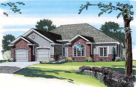 One-Story Traditional Elevation of Plan 44003