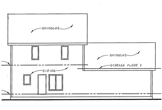 Traditional Rear Elevation of Plan 44012