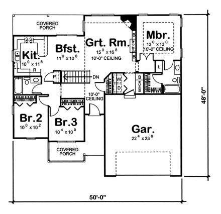 House Plan 44014 First Level Plan