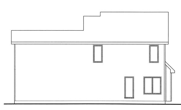 Traditional Rear Elevation of Plan 44016