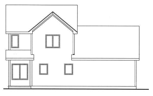 Traditional Rear Elevation of Plan 44017