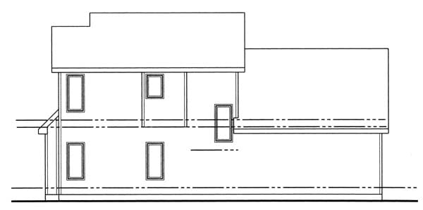 Country Traditional Rear Elevation of Plan 44018