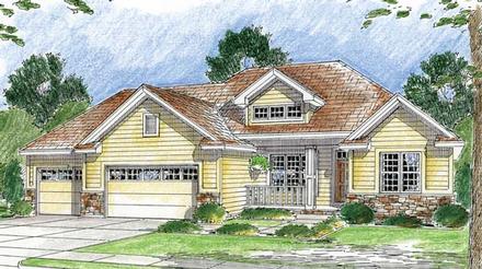 Bungalow One-Story Traditional Elevation of Plan 44019