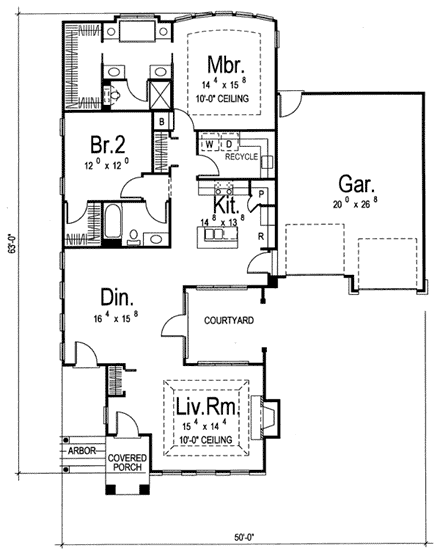 House Plan 44020 First Level Plan