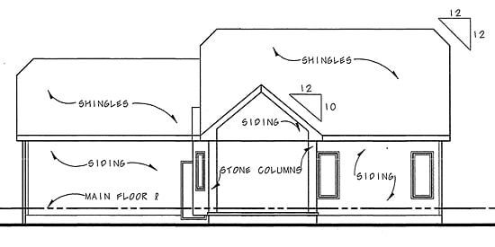 Mediterranean One-Story Rear Elevation of Plan 44029