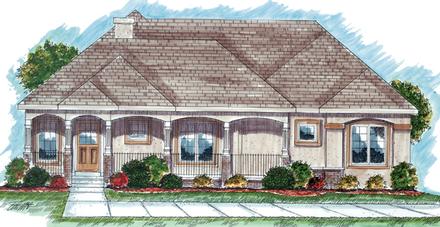 One-Story Traditional Elevation of Plan 44031