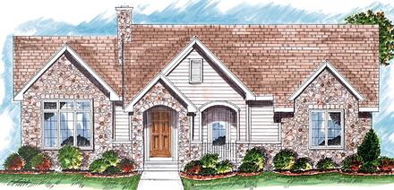 Bungalow Country One-Story Traditional Elevation of Plan 44032