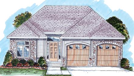 One-Story Traditional Elevation of Plan 44034