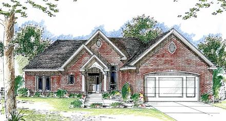 One-Story Traditional Elevation of Plan 44037