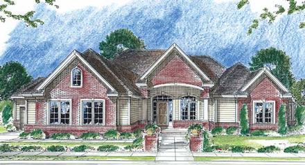 One-Story Traditional Elevation of Plan 44038
