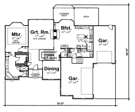 House Plan 44039 First Level Plan