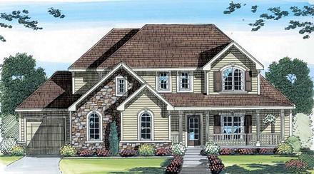 Country Farmhouse Traditional Elevation of Plan 44043