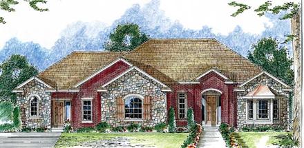 European One-Story Traditional Elevation of Plan 44047
