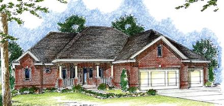 One-Story Traditional Elevation of Plan 44048