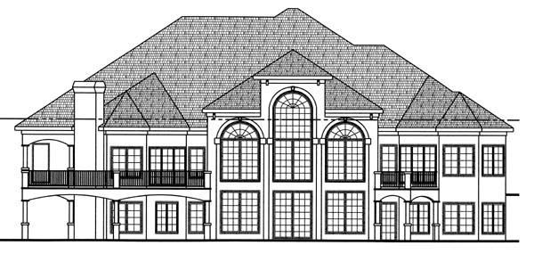 Florida Mediterranean Southwest Rear Elevation of Plan 44051