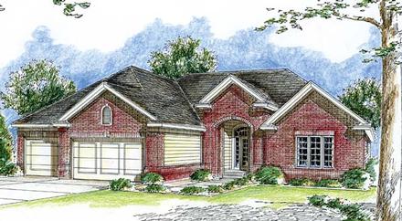 One-Story Traditional Elevation of Plan 44052