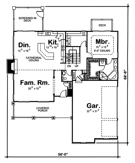 House Plan 44054 First Level Plan