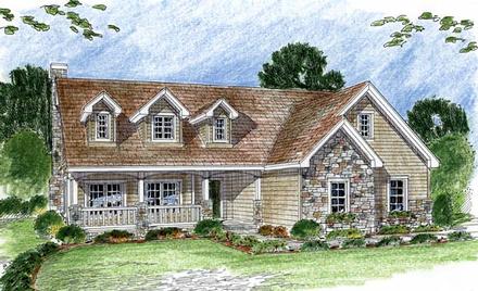 Cape Cod Traditional Elevation of Plan 44054
