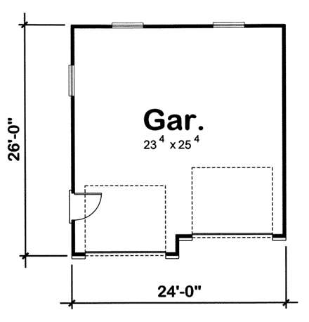Garage Plan 44057 - 2 Car Garage First Level Plan