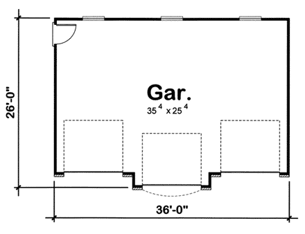 Garage Plan 44060 - 3 Car Garage First Level Plan