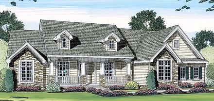 Bungalow Cape Cod Country Farmhouse Elevation of Plan 44061