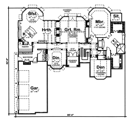 House Plan 44064 First Level Plan