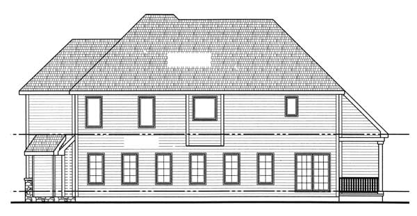 European Rear Elevation of Plan 44073