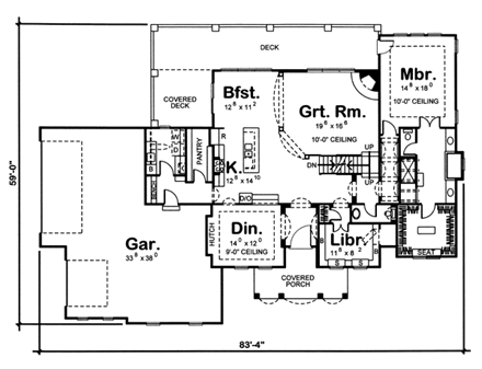 House Plan 44075 First Level Plan