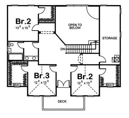 House Plan 44075 Second Level Plan
