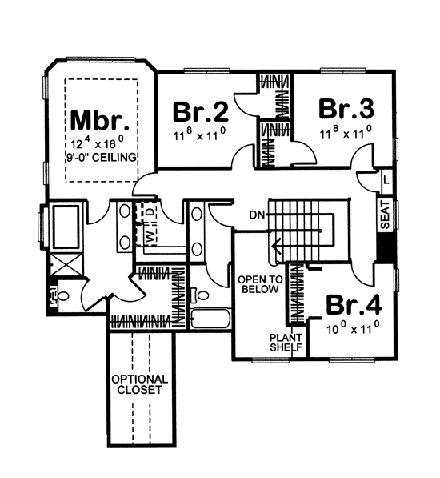 House Plan 44076 Second Level Plan