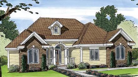 One-Story Traditional Elevation of Plan 44080
