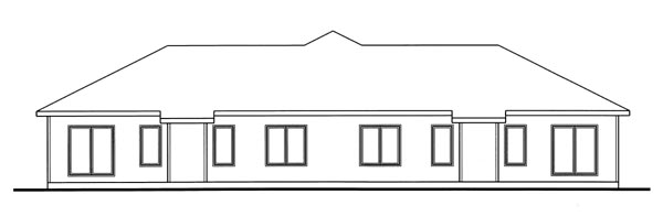 One-Story Traditional Rear Elevation of Plan 44082