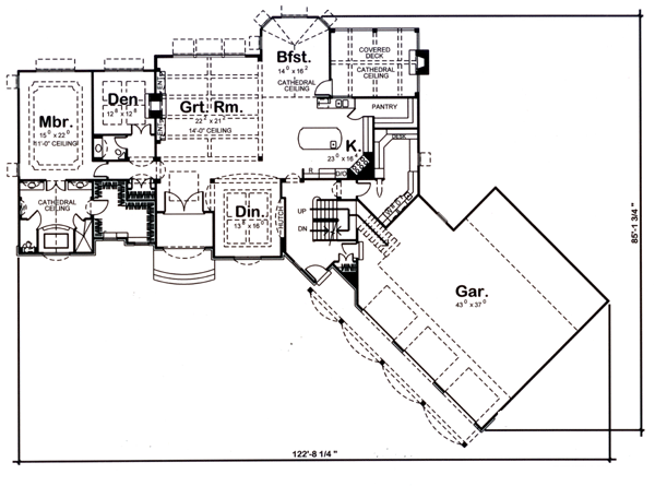 One-Story Level One of Plan 44084
