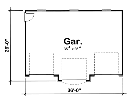 Garage Plan 44087 - 3 Car Garage First Level Plan