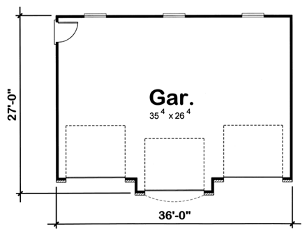 Garage Plan 44088 - 3 Car Garage First Level Plan