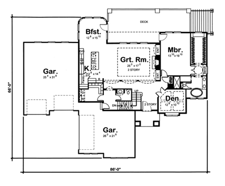 House Plan 44095 First Level Plan