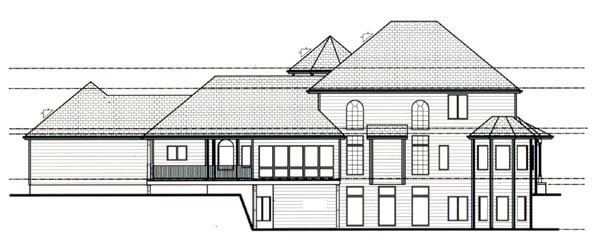 Victorian Rear Elevation of Plan 44098