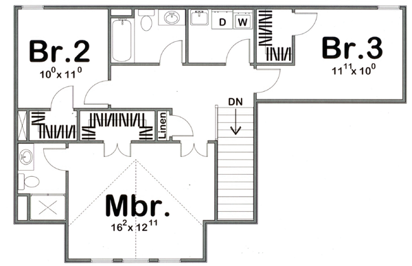 Bungalow Craftsman Level Two of Plan 44101