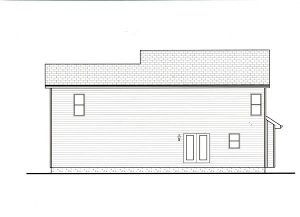 Bungalow Craftsman Rear Elevation of Plan 44101