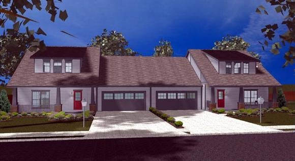 Multi-Family Plan 44102 Elevation