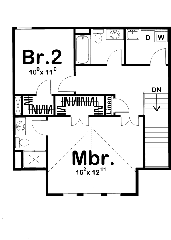 Bungalow Cottage Craftsman Level Two of Plan 44107