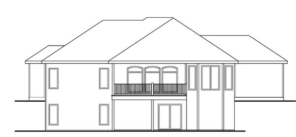Traditional Rear Elevation of Plan 44113