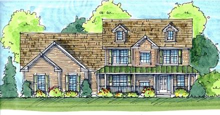 Farmhouse Traditional Elevation of Plan 44117