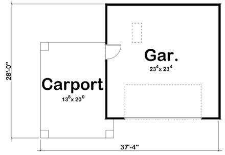 Garage Plan 44133 - 3 Car Garage First Level Plan