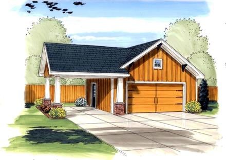 Craftsman Traditional Elevation of Plan 44133