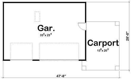 Craftsman, Traditional 4 Car Garage Plan 44136 First Level Plan