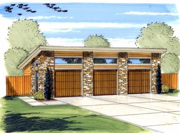 Garage Plan 44139 - 3 Car Garage Elevation