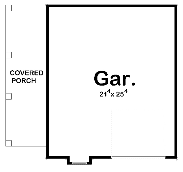 Traditional 1 Car Garage Plan 44142 Level One