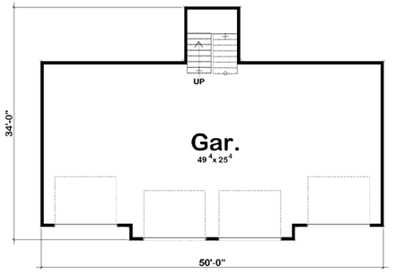 4 Car Garage Plan 44143 First Level Plan